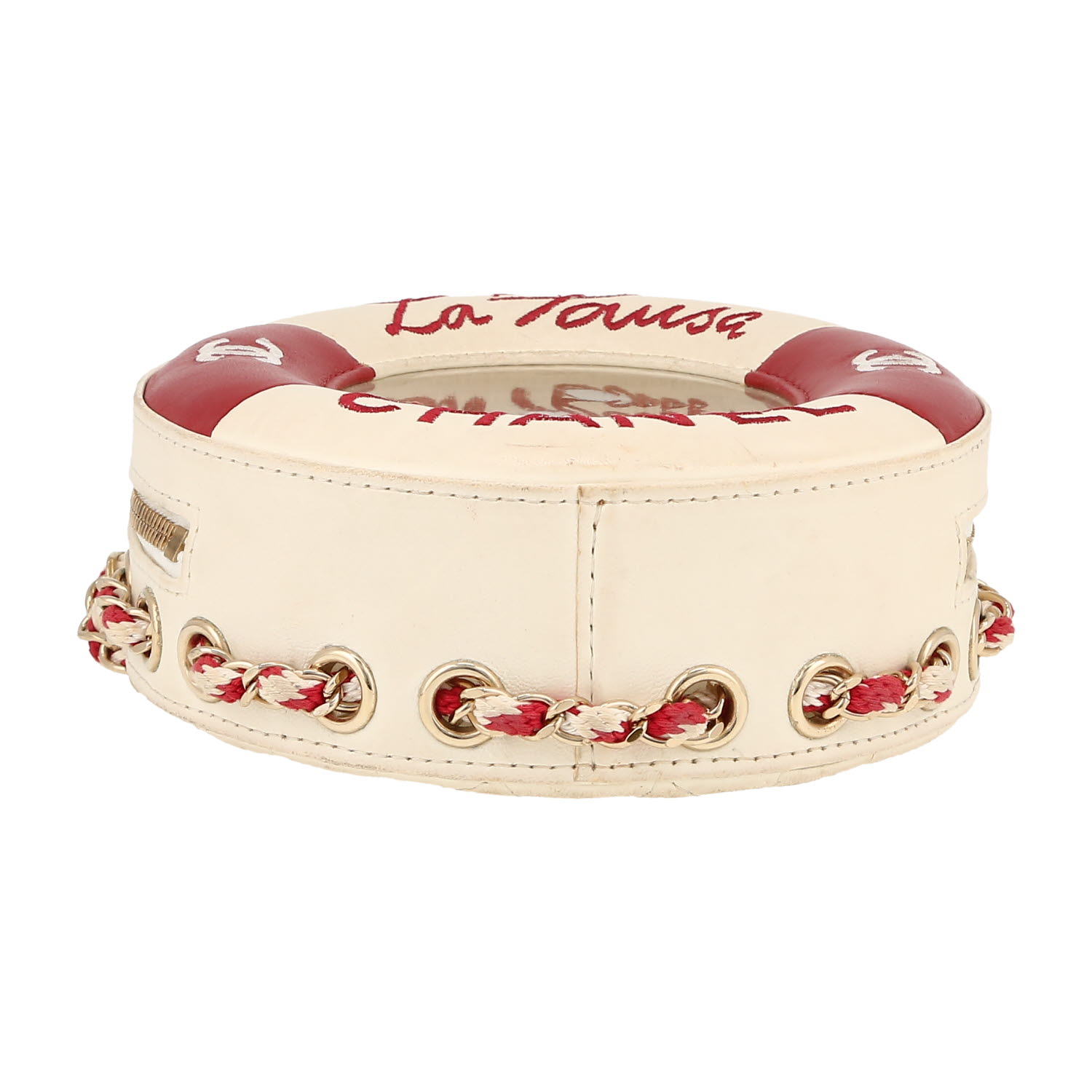 Chanel Editions Limitées shoulder bag in white and red leather - Detail D1