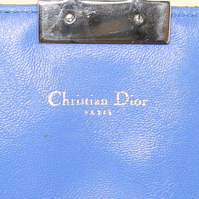Sac à main Dior Miss Dior en cuir cannage tricolore bleu bordeaux et violet - Detail D3