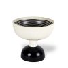Ettore Sottsass, "Alzata grande" cup, in white and black enameled ceramic, designed in 1958, first Bitossi edition, signed and dated, of 1986 - 00pp thumbnail