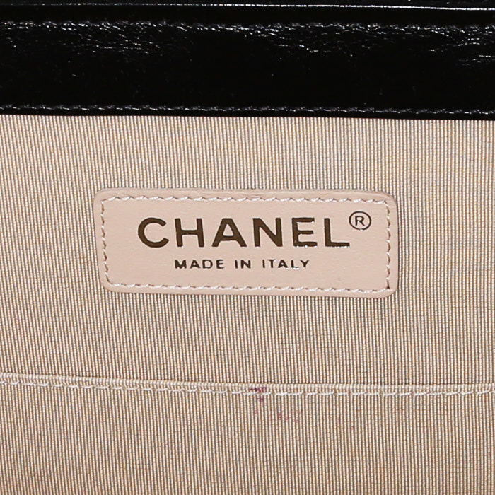 Chanel Vanity vanity case in wicker and black leather - Detail D4