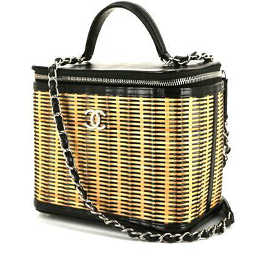 Beauty Chanel Vanity in vimini e pelle nera