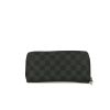 Portefeuille Louis Vuitton Zippy en toile damier gris Graphite et cuir noir - 360 thumbnail