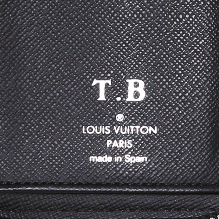 Portafogli Louis Vuitton Zippy in tela a scacchi grigio Graphite e pelle nera - Detail D3