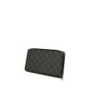 Billetera Louis Vuitton Organizer en lona a cuadros gris Graphite y cuero negro - 00pp thumbnail