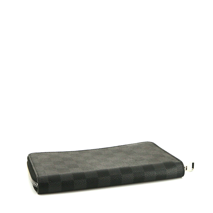 Louis Vuitton Organizer wallet in grey Graphite damier canvas and black leather - Detail D4