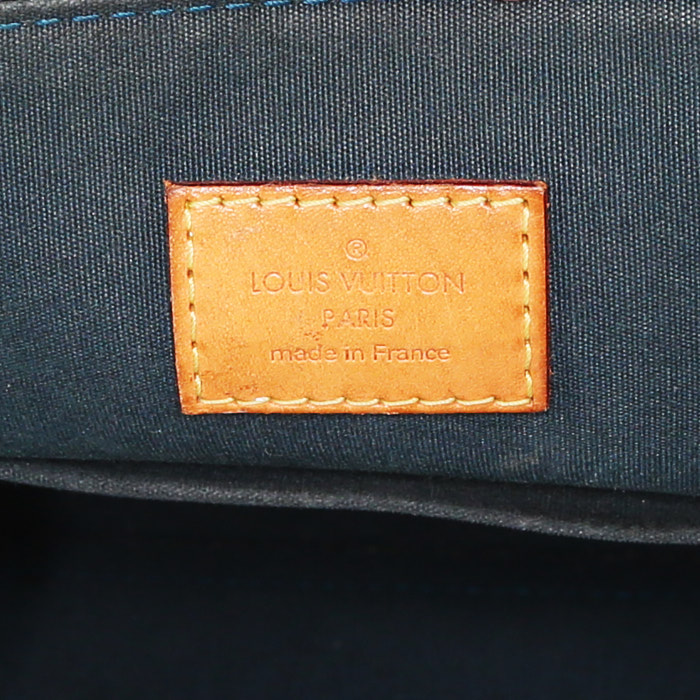 Borsa Louis Vuitton Alma modello piccolo in pelle verniciata monogram blu notte - Detail D3