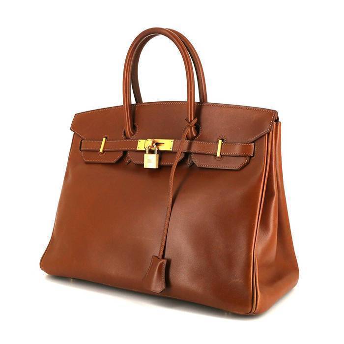 Hermes Birkin 35 cm handbag in cognac box leather - 00pp