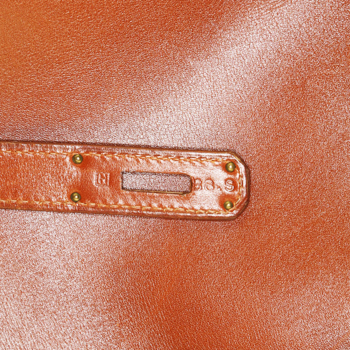 Sac à main Hermès  Birkin 35 cm en cuir box cognac - Detail D4