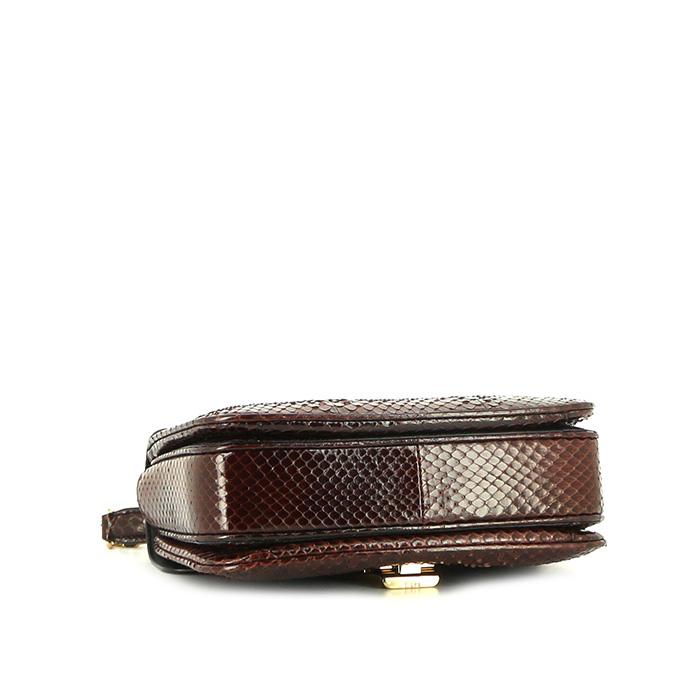 Bolso bandolera Celine C Bag modelo mediano en piel de pitón marrón - Detail D5