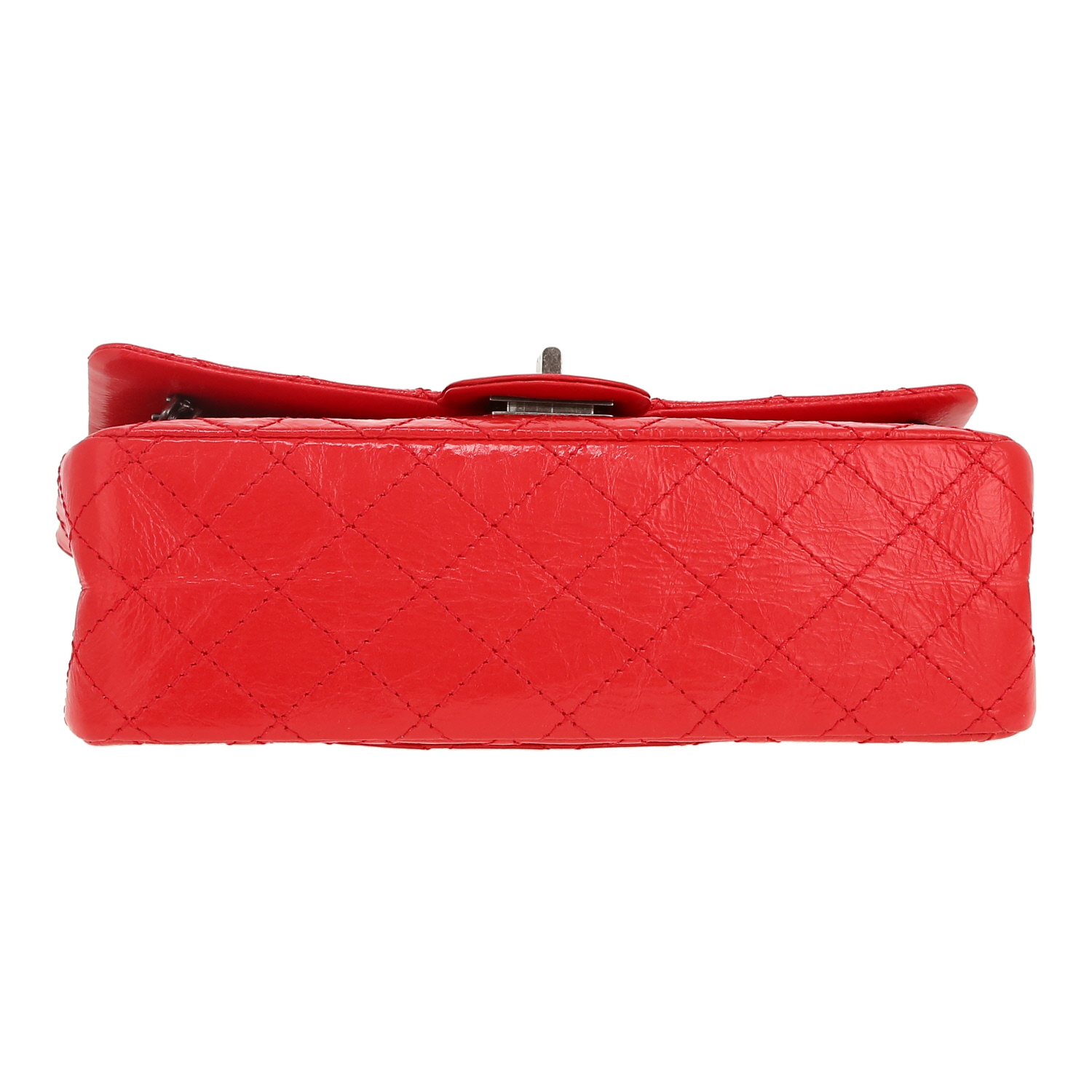 Borsa a tracolla Chanel 2.55 in pelle trapuntata rossa - Detail D1