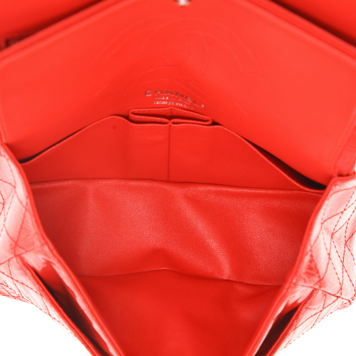 Borsa a tracolla Chanel 2.55 in pelle trapuntata rossa - Detail D3