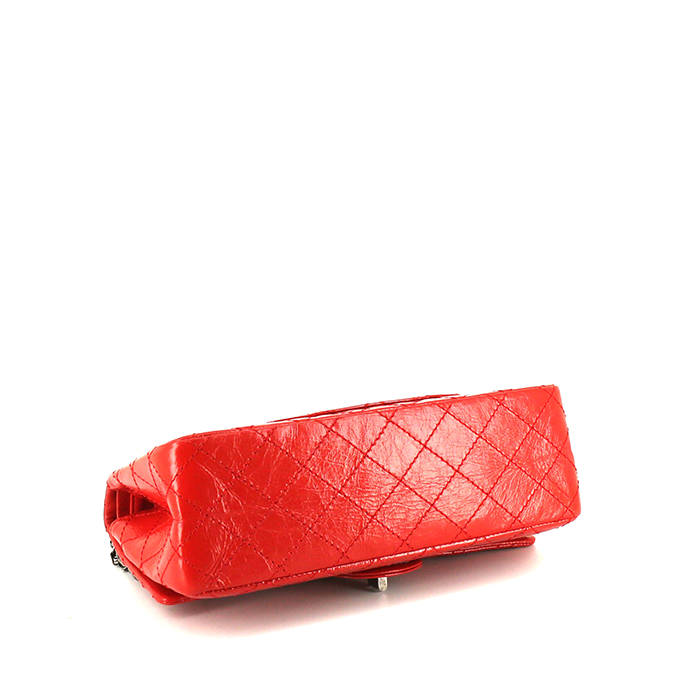 Chanel 2.55 shoulder bag in red quilted leather - Detail D5