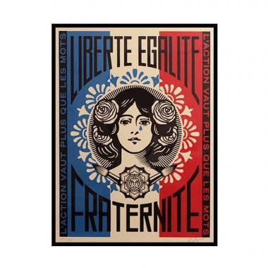 Shepard FAIREY (OBEY GIANT) (Né en 1970), Marianne : l'action vaut plus que les mots - 2021