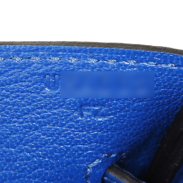 Borsa Hermes Birkin 30 cm in pelle togo Bleu France - Detail D4