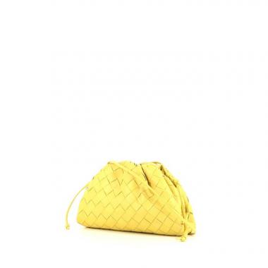 Bottega Veneta Pouch handbag/clutch in yellow braided leather