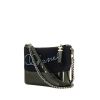 Chanel Gabrielle Collection Paris-Hamburg shoulder bag in navy blue whool and black leather - 00pp thumbnail