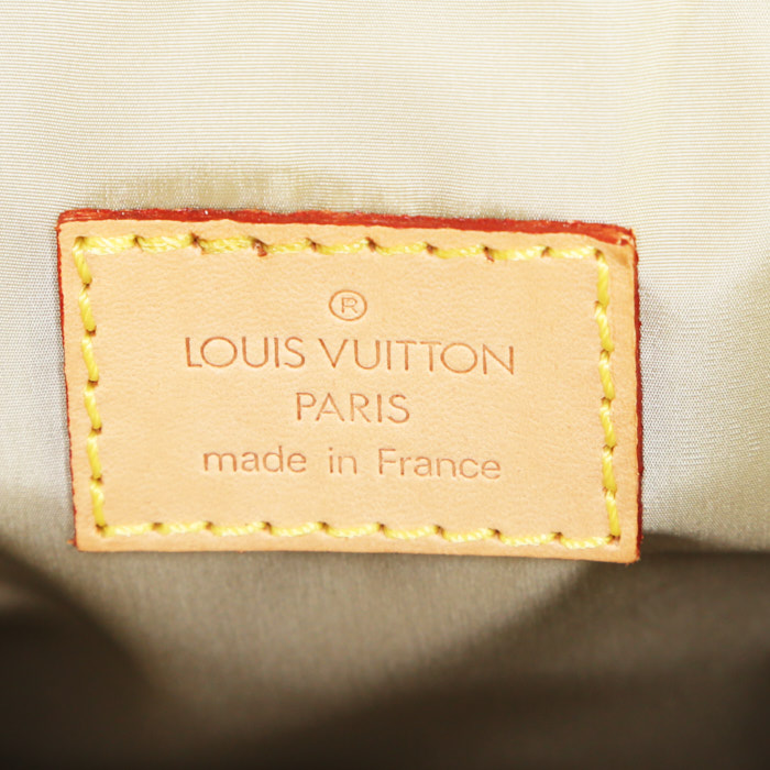 Sac bandoulière Louis Vuitton Geant Citadin en tissu monogrammé beige gris et cuir naturel - Detail D3