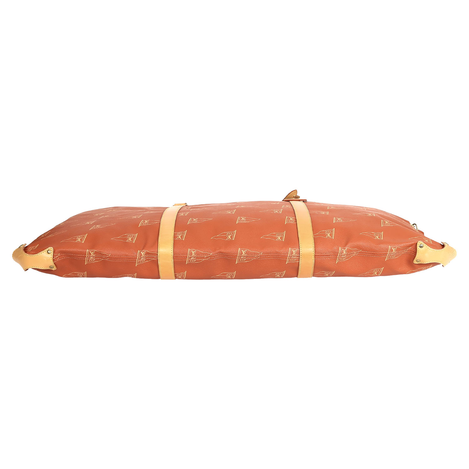 Porte-habits Louis Vuitton America's Cup en toile monogram rouge et cuir naturel - Detail D7