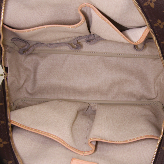 Borsa Louis Vuitton Deauville in tela monogram marrone e pelle naturale - Detail D2