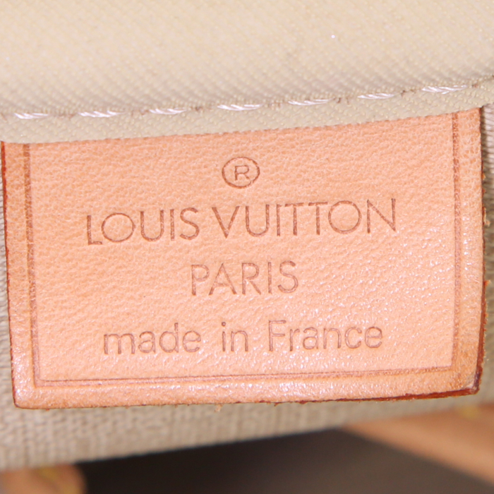 Borsa Louis Vuitton Deauville in tela monogram marrone e pelle naturale - Detail D3