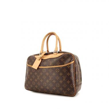 Sac à main Louis Vuitton Deauville en toile monogram marron et cuir naturel