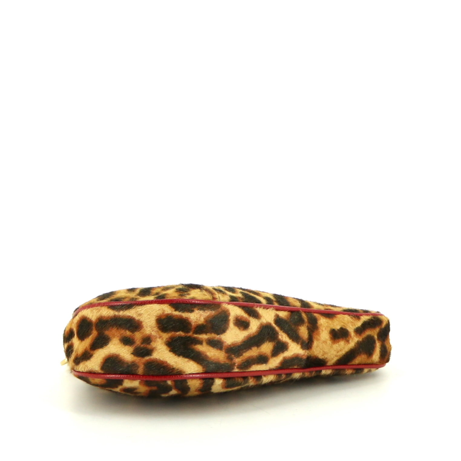 Bolso Dior Saddle en piel de potro leoparda y cuero rojo - Detail D4