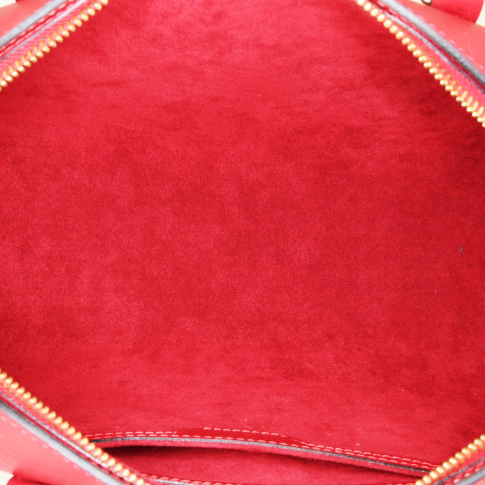 Bolso de mano Louis Vuitton Soufflot en cuero Epi rojo - Detail D2