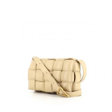 Bottega Veneta Padded shoulder bag in beige braided leather