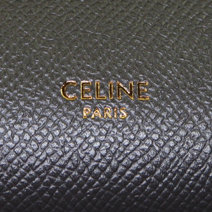 Bolso de mano Celine Belt Micro en cuero gris - Detail D4