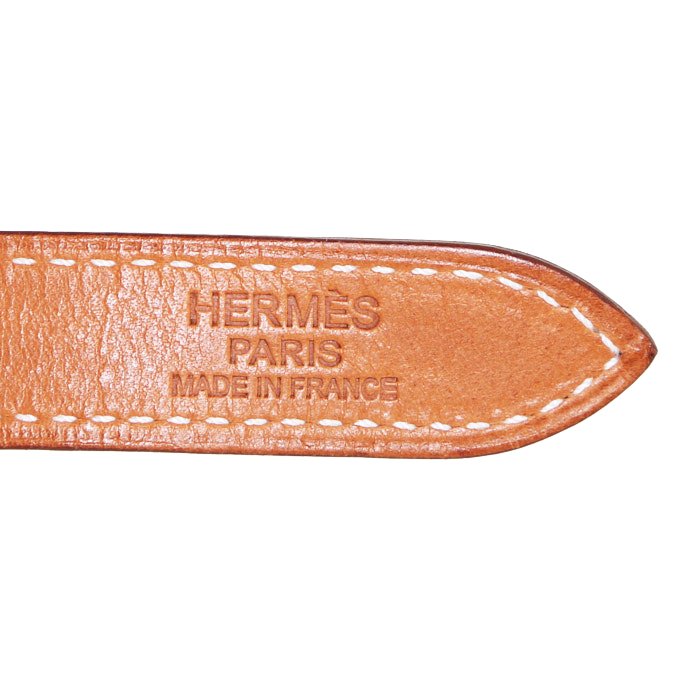 Hermès Silk City shoulder bag in orange silk and Barenia leather - Detail D3