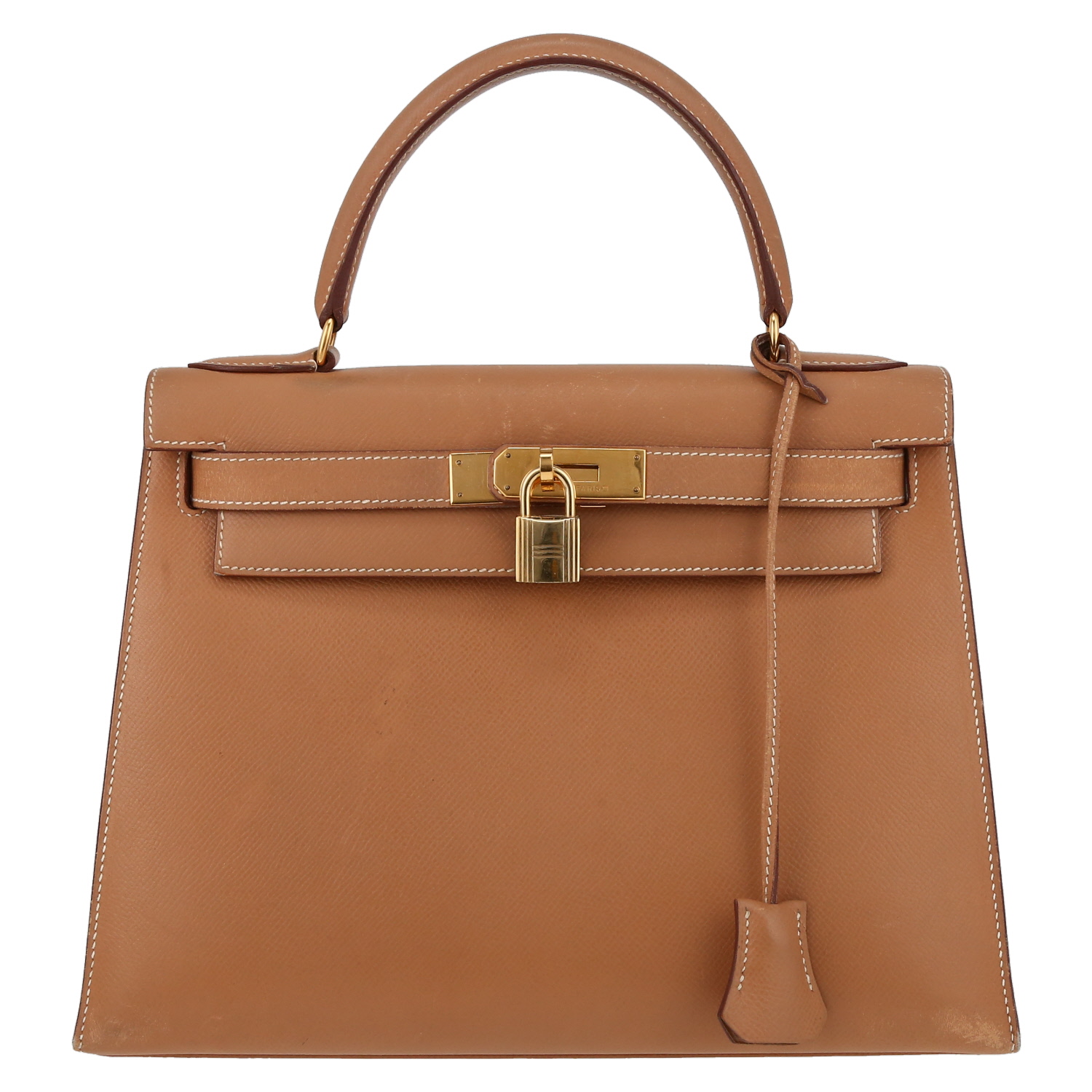 Hermès  Kelly 28 cm handbag  in gold epsom leather - Detail D2