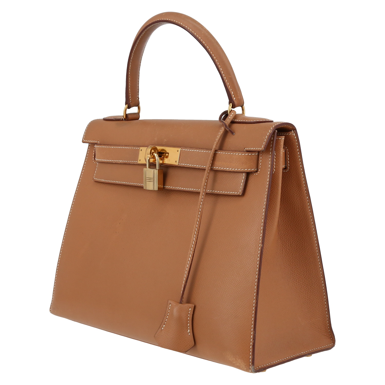 Sac à main Hermès  Kelly 28 cm en cuir epsom gold - Detail D3
