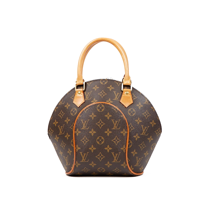 Bolso de mano Louis Vuitton Ellipse modelo pequeño en lona Monogram marrón y cuero natural - Detail D2