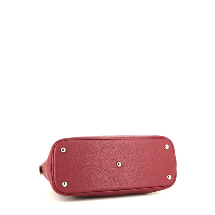 Borsa Hermès Bolide 31 cm in pelle taurillon clemence rosso Rubis - Detail D5