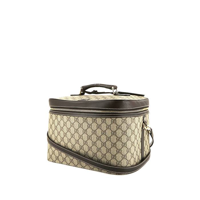 Gucci Gucci Vintage vanity case in beige logo canvas and brown leather - 00pp