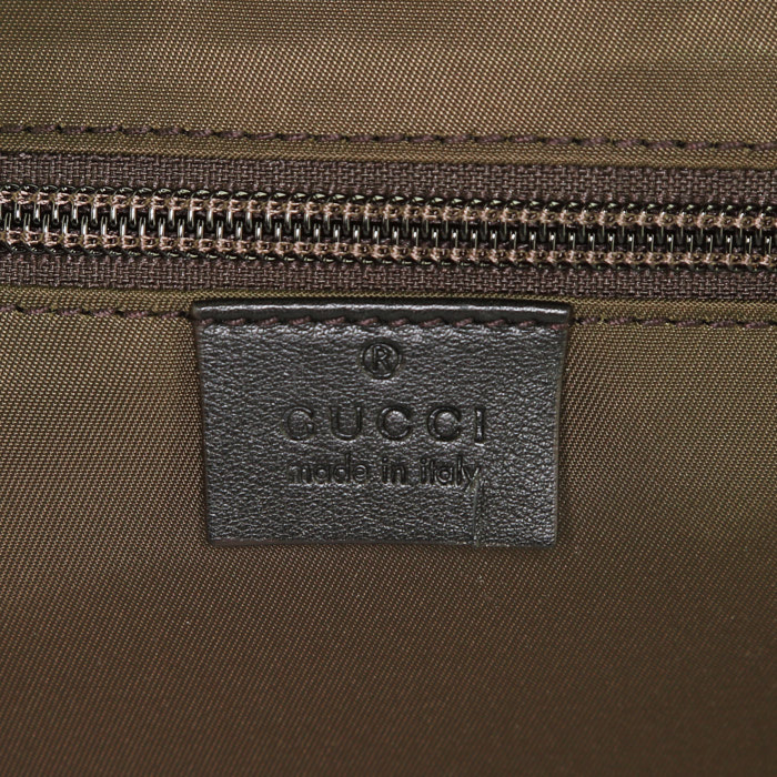 Gucci Gucci Vintage vanity case in beige logo canvas and brown leather - Detail D4
