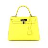 Hermès Kelly 28 cm handbag in yellow Lime epsom leather - 360 thumbnail