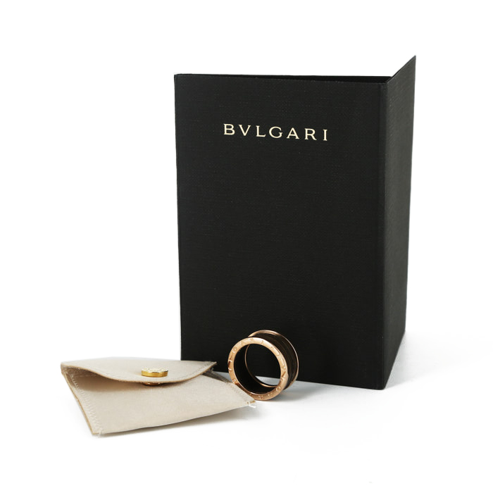 Bulgari B.Zero1 large model ring in pink gold and marble - Detail D2