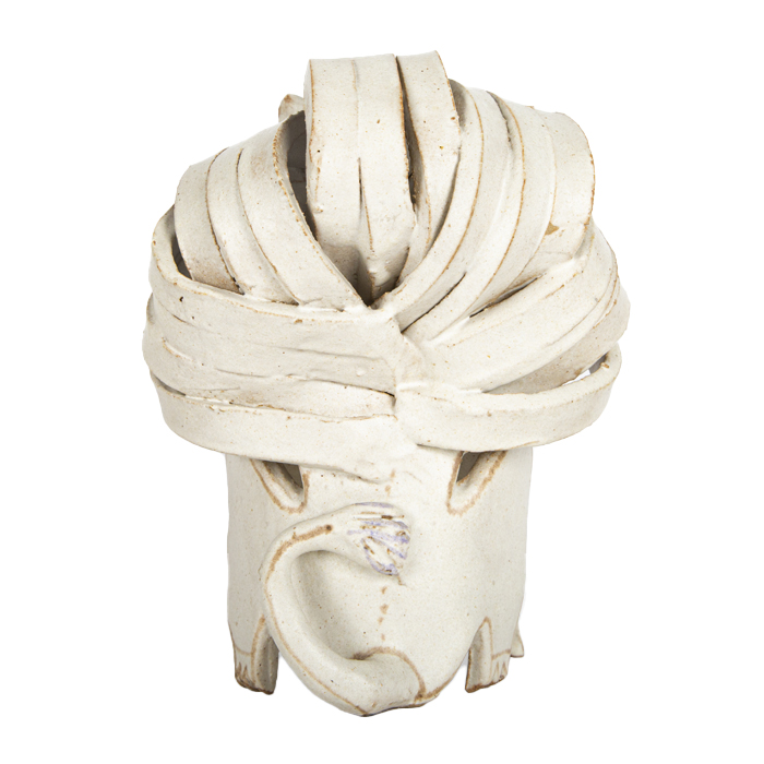 Bruno Gambone, "Lion", sculpture in glazed stoneware, signed, from the 1970/80's