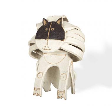 Bruno Gambone, "Lion", sculpture en grès émaillé, signée, des années 1970/80