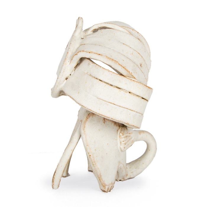 Bruno Gambone, "Lion", sculpture in glazed stoneware, signed, from the 1970/80's