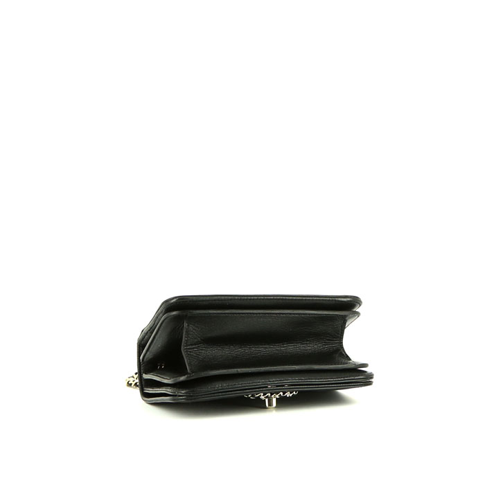 Chanel handbag in black quilted leather - Detail D4