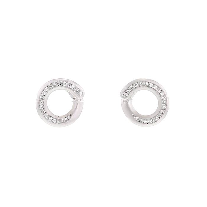 H. Stern earrings in brushed white gold and diamonds - 00pp