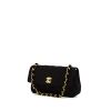 Bolso bandolera Chanel Mini Timeless en lona acolchada negra - 00pp thumbnail