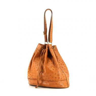 Hermes Leather Market Bucket Bag Brown