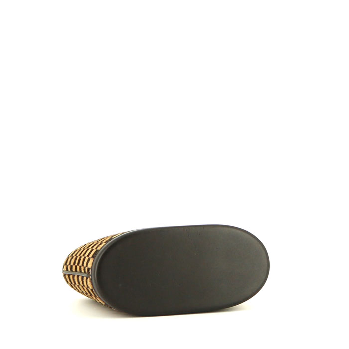 Bolso de mano Louis Vuitton Impala en piel de potro a cuadros y cuero marrón - Detail D4