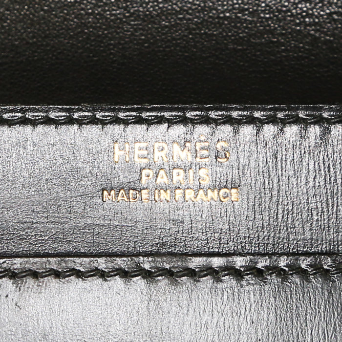 Hermès  Ex Libris handbag  in black box leather - Detail D3