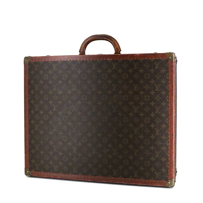 Louis Vuitton Bisten 60 suitcase in monogram canvas and brown lozine (vulcanised fibre)