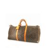 Sac de voyage Louis Vuitton Keepall 60 cm en toile monogram marron et cuir naturel - 00pp thumbnail