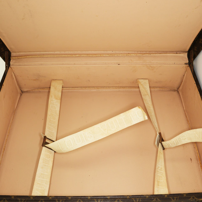 Louis Vuitton Valise Bisten 60 suitcase in monogram canvas and brown lozine (vulcanised fibre) - Detail D2